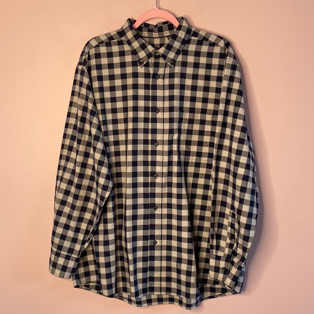 Covington Easy Care Button Down/up Shirt Gingham checkered Size XL